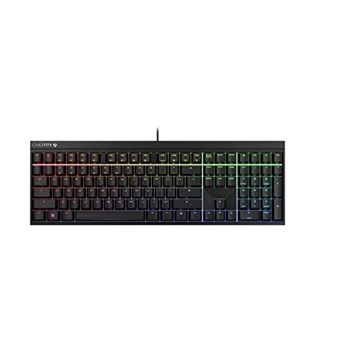Cherry Mx 2.0S, Tastiera Meccanica Da Gaming Retroilluminata Rgb, Layout Tedesco (Qwertz), Progettata In Germania, Tasti Originali Black Mx, Con Fili,