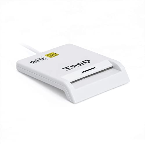 Nanocable Tooq Tqr-210W Lettore Esterno Di Id Elettronico E Smart Card (Dnie), Usb 2.0, Colore Bianco, 480Mbps.