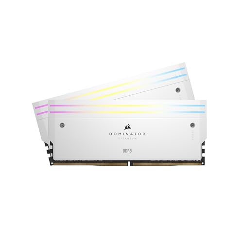Corsair Dominator Titanium Rgb Ddr5 Ram 96Gb (2X48Gb) Ddr5 6400Mhz Cl32 Intel Xmp Icue Memoria Compatibile Per Computer - Bianco (Cmp96Gx5M2B6400C32W)