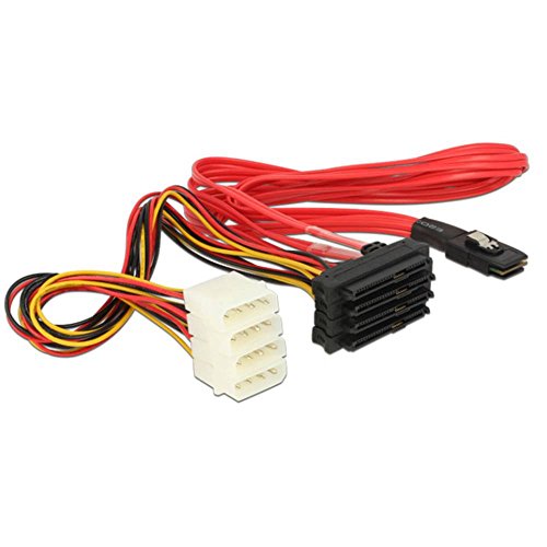 Delock Cable Mini Sas 36Pin To 4X Sas 29Pin 0.5M Rosso Cavo Scsi