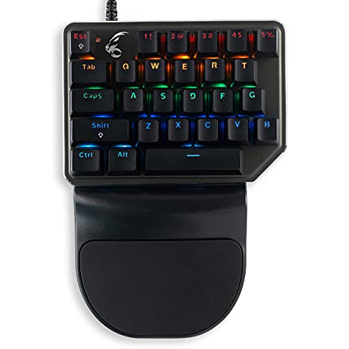 Mediarange Mrgs100 - Keypad Da Gioco Con Cavo, 27 Tasti, 8 Modalità Di Colore, Nero/Argento