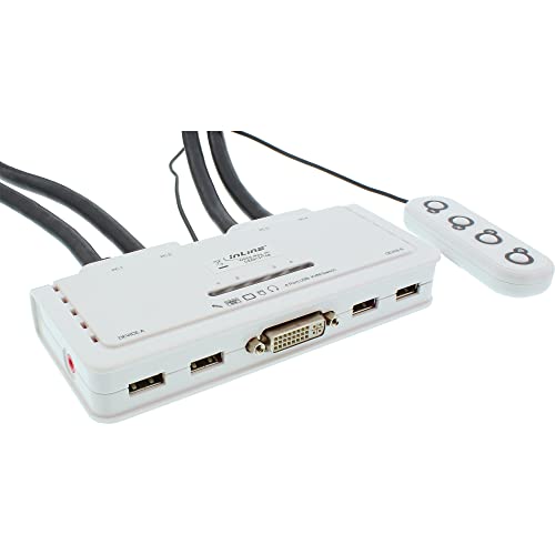 Inline 21850 Switch Kvn, 4 Porte, Usb Dvi, Audio, All-In-One, Nero