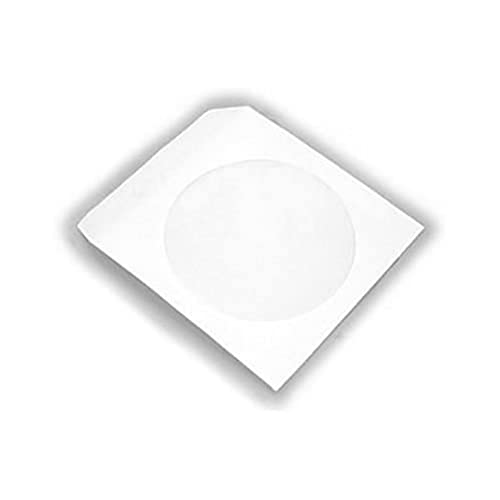 Mediarange Box62 Bustine Porta Cd/Dvd Di Carta Con Finestra E Aletta Adesiva Di Chiusura, Colore: Bianco