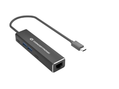 Conceptronic Abby14B - Adattatore Ethernet Usb 3.2 Gen 1 Con Hub Usb, 2,5 Gbe, Usb-A X 2, Usb-C X 2