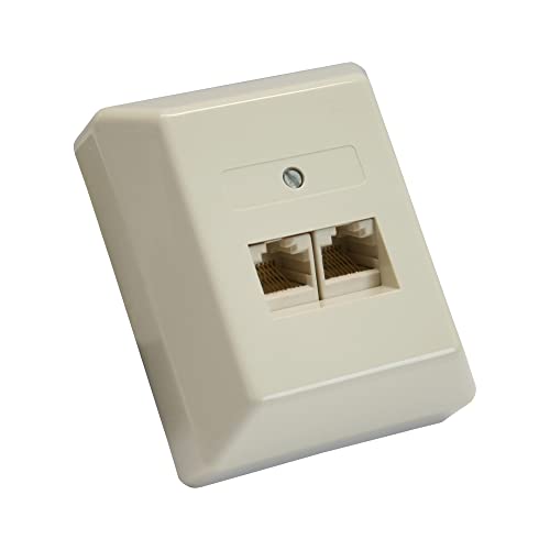 Inline 20974 Presa Muro Isdn Per Applicazioni Esterne Con Due Porte Rj45, Nero