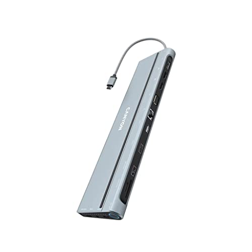 Canyon Docking Station Usb-C A 2 X Hdmi/Dp/2 X Usb-C/Rj45/Vga - Hub Usb-C Ds-90 (Cns-Hds90) A 14 Porte