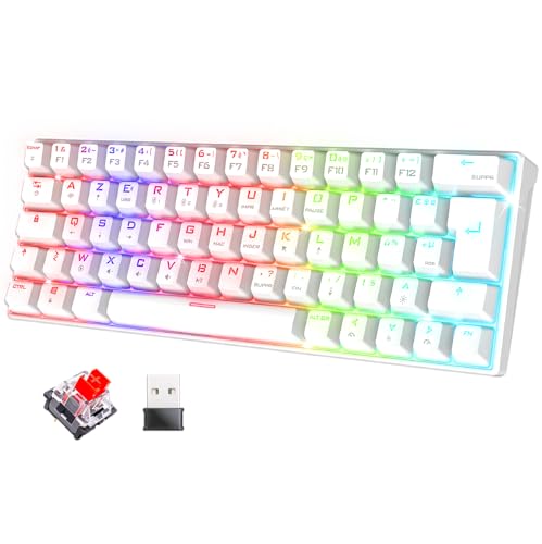 Spirit Of Gamer Xpert K200 | Tastiera Gamer Wireless & Bluetooth Rgb | Tkl Azerty Ultra Compact 60% | Switches Rossi Meccanici Anti-Ghosting | Compati