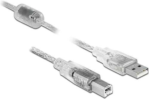 Delock 1.5M, Usb2.0-A/Usb2.0-B Cavo Usb 1,5 M Usb A Usb B Trasparente