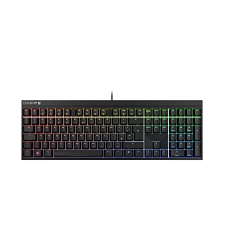 Cherry Mx 2.0S, Tastiera Meccanica Da Gaming Retroilluminata Rgb, Layout Inglese (Qwerty), Progettata In Germania, Tasti Red Mx, Con Fili, Bianco