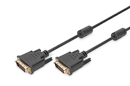 Digitus Cavo Di Collegamento Dvi, Dvi(24+1), 2X Ferrite M/M, 5,0M, Dvi-D Dual Link, Nero