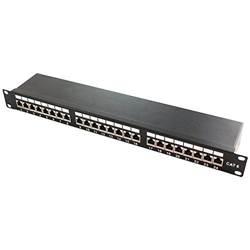 Logilink Np0048 Patch Panel - Patch Panels (Black, Cat6E, 1U, Rj45)
