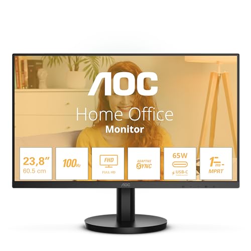 Aoc 24B3Ca2 - Monitor Fhd Da 24 Pollici, Ips, 100Hz, 1Ms, Connettività Usb-C, Cornice Ultra Sottile, Flickerfree, Altoparlanti (1920 X 1080 250 Cd/M H