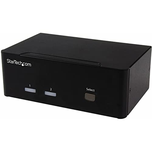 Startech.Com Switch Commutatore A 2 Porte, Kvm Usb 2.0 A Doppio Vga Con Hub Usb A 2 Porte E 3.5 Mm Audio