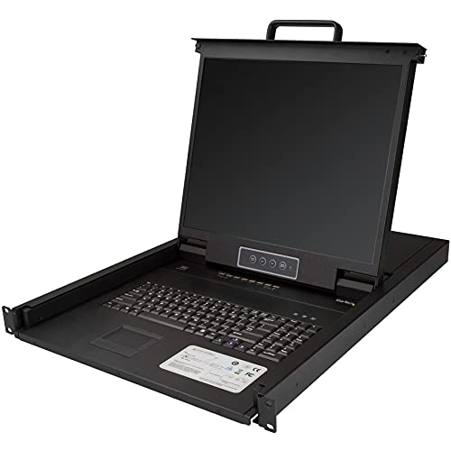 Startech.Com Console Kvm Per Armadio Rack, Kvm Switch Vga A 8 Porte Integrato, Monitor Lcd 19", Montabile A Rack Con Cavi Da 1.8M 1U, Osd Kvm, Support