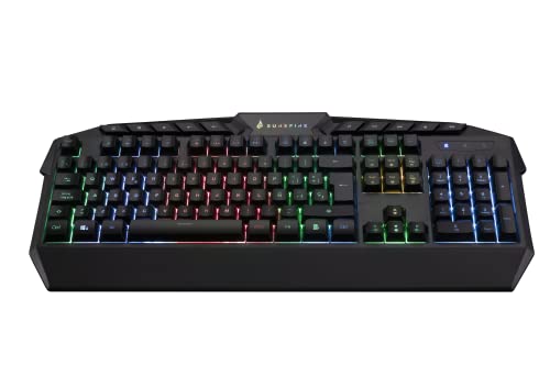 Surefire Kingpin Gaming Tastiera Spagnola Gaming Multimedia Tastiera Con Retroilluminazione Led Tastiera Rgb Con Cavo Usb 25 Tasti Anti-Ghosting Layou