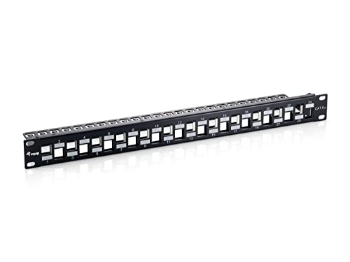 Equip Pannello Patch A 24 Porte Rj45 Cat6A 19" 1He Schermato, Nero