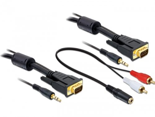 Delock 84453 Cavo E Adattatore Video 3 M Vga (D-Sub) + 3.5Mm Nero