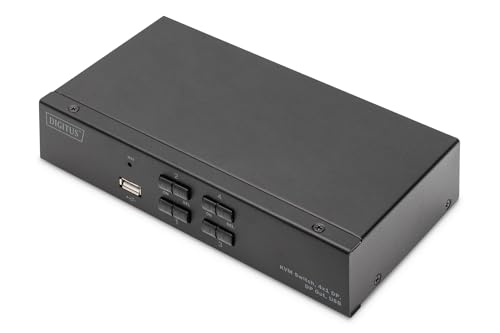 Digitus Switch Kvm Displayport - Display Singolo A 4 Porte - 4 Pc 1 Monitor - 1X Mouse, Tastiera E Audio Per 4 Computer - Uhd 4K@60Hz (4096X2160P) - I