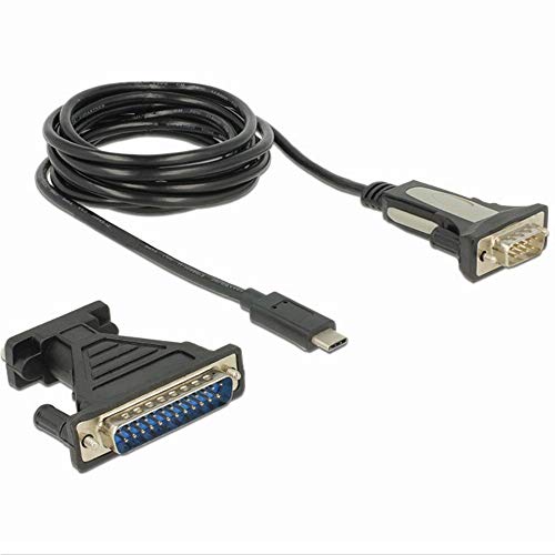 Delock Adaptador Usb Tipo-C 1 X Serie Db9 Rs-232 + Adaptador Db25 1,8M