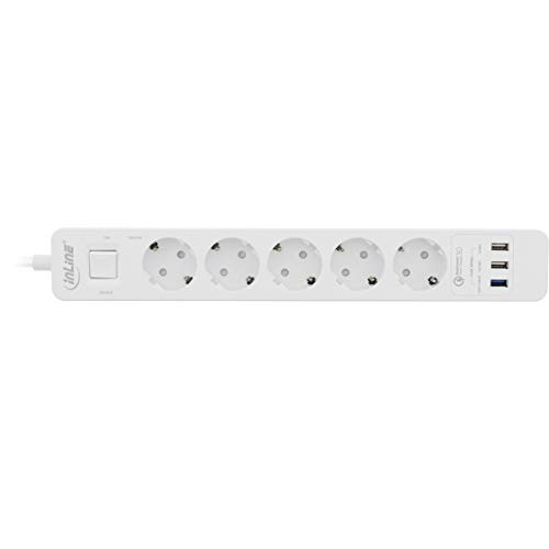 Inline 16491T 5Presa(E) Ac 220-250V 1.5M Bianco Protezione Da Sovraccarico