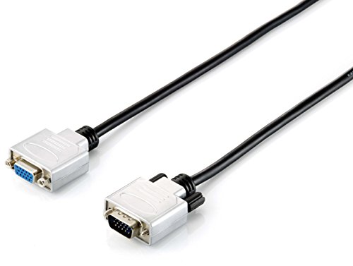 Equip 118855 Cavo Vga 15 M Vga (D-Sub) Nero, Argento - Cavi Vga (15 M, Vga (D-Sub), Vga (D-Sub), Maschio, Femmina, Nero, Argento)