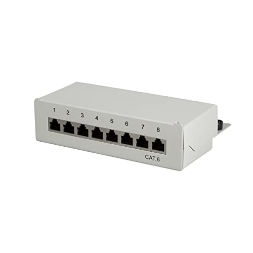 Logilink Professionale Pannelli Patch, Tavolo/Parete/Desktop, Stp (Schermato) Light Grey 8-Port