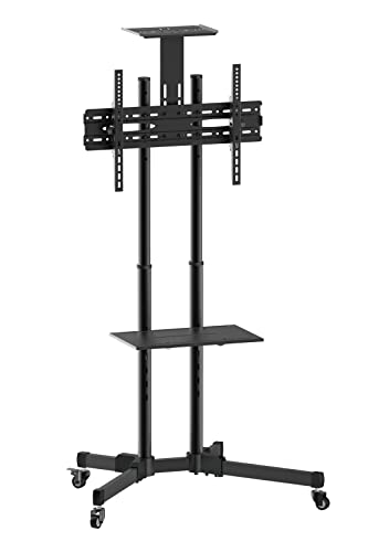Value Supporto A Rotelle Per Lcd/Tv, Nero, Per Schermi E Monitor Tv Fino A 50 Kg (Da 37" A 70"), Per L'Uso In Sale Conferenze O Formazione