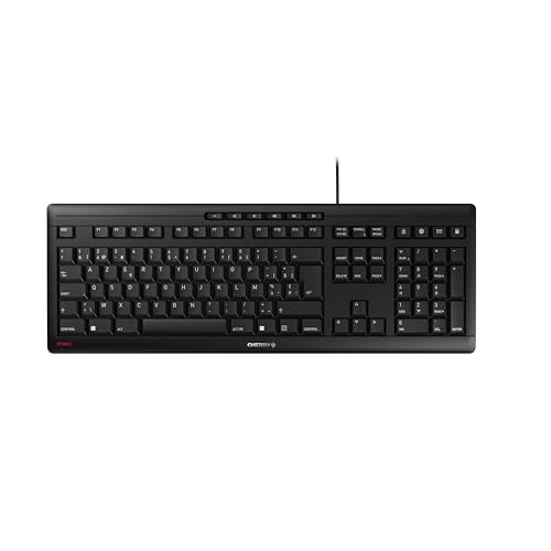 Cherry Stream Keyboard - Tastiera Con Filo - Tasti Super Silenziosi - Sensazione Di Scrittura Unica E Design Piatto - Layout Belga (Azerty), Nero