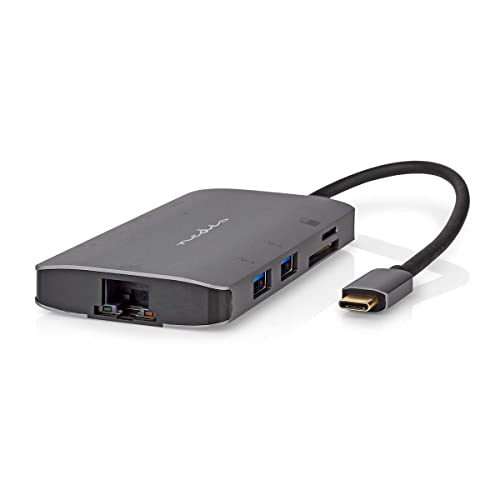 Nedis Adattatore Usb Multiporta – Usb 3.2 Gen 1 – Connettore Usb-C – Uscita Hdmi/Micro Sd / Rj45 Femmina/Presa Sd/Usb-C / 3 Prese Usb-A – 5 Gbps – 0,2