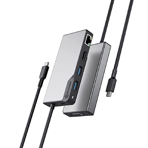 Alogic Hub Usb-C Fusion Max 6-In-1 V2-2 X Usb-A (5G), 1 X Usb-C (5G E 100W Pd), Hdmi (4K A 60Hz), Vga E Rj45 Gigabit Ethernet