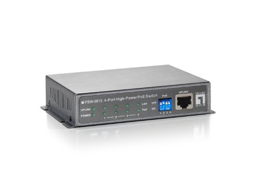 Levelone 120 W 4 Fe High Power Poe Plus 1 Fe Switchwith Alimentatore
