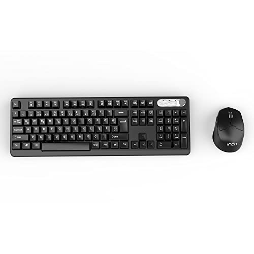 Tastiera Inca Iws-549U Wireless Set Incl. Mouse, Nero, Qwerty