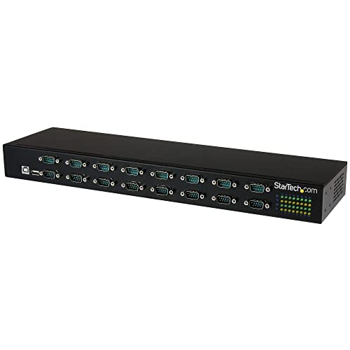 Startech.Com Hub Seriale Rs232 A 16 Porte, Adatattore Usb A Db9 Rs232 16X Montabile A Rack, Collegabile A Margherita