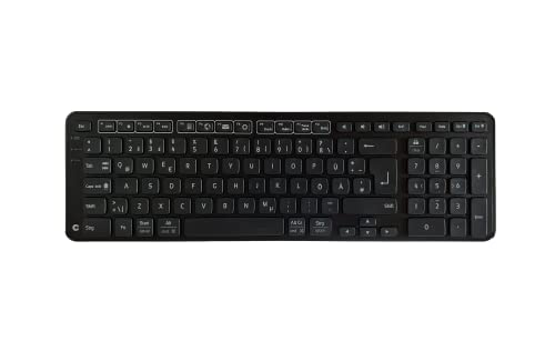 Contour Balance Keyboard | Tastiera Wireless Con Dongle Usb | Layout Qwertz | Tastiera Wireless Super Piatta | Tastierino Numerico + Tasti Multimedial