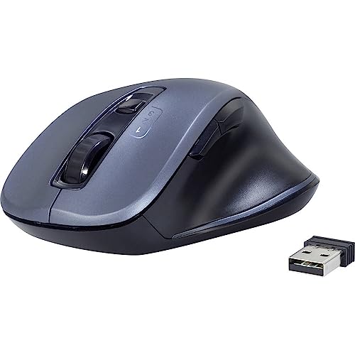 Renkforce Mouse Ergonomico Bluetooth®, Senza Fili (Radio) Ottico Grigio 7 Tasti 1600 Dpi Ergonomico