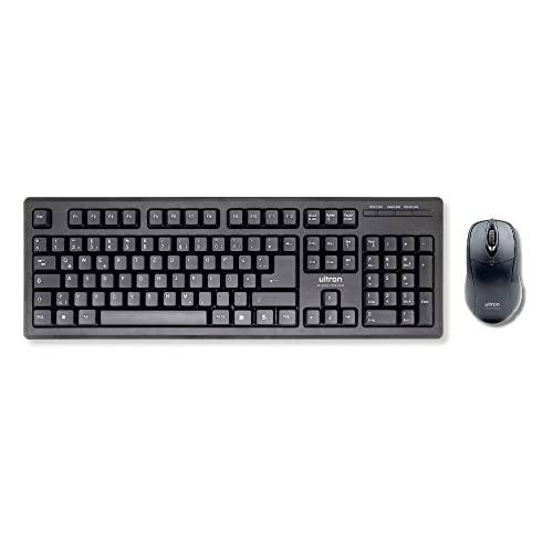 Ultron Umc-200 - Set Tastiera E Mouse Usb 800 Dpi Qwertz Tedesco, Colore: Nero