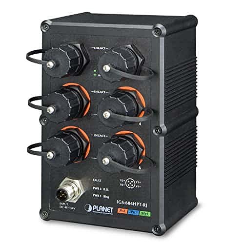 Planet Ip67-Rated Industrial L2+ 4-Port 10/100/1000T 802.3At, Igs-604Hpt-Rj (4-Port 10/100/1000T 802.3At Poe + 2-Port 10/100/1000T Managed Ethernet Sw