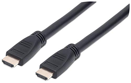 Manhattan 353977 Intellinet Cavo Hdmi High Speed Con Canale Ethernet, 10 M, Schermato (Classe Cl3 Per Installazioni A Parete) Nero