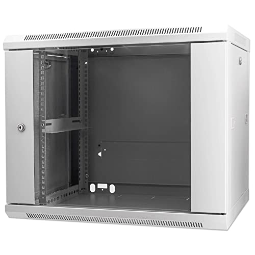 Intellinet Armadio Di Rete, Montaggio A Parete (Standard), 9U, Profondità 600 Mm, Grigio, Montato, Max 60 Kg, Porta In Metallo E Vetro, Pannello Poste
