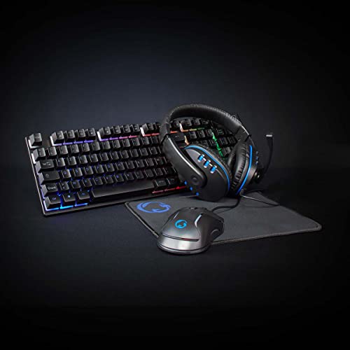 Nedis Kit Combo Di Gioco | 5-In-1 | Tastiera, Cuffia, Mouse E Mouse Pad | Nero | Azerty | Fr Layout