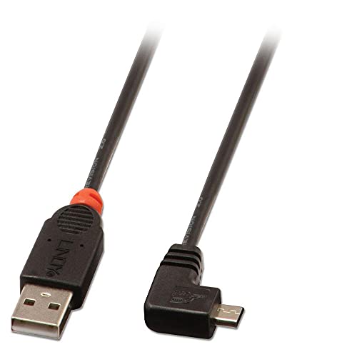 Lindy 31976 - Cavo Usb 2.0 Tipo A A Tipo Micro-B Ad Angolo Di 90º - 1M
