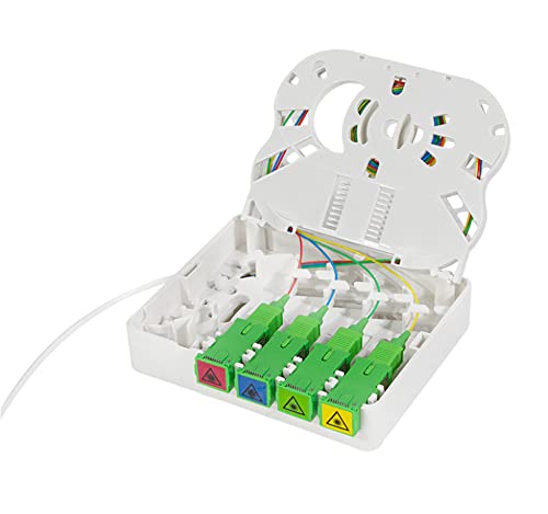 Logilink 066555 Scatola Di Terminazione Ottica Di Appartamento (Stoa) Ftth 4X Sc/Apc Con Cavo Di Installazione Da 40M Beige