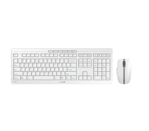 Cherry Stream Desktop Recharge, Set Tastiera E Mouse Senza Fili, Layout Internazionale, Tastiera Qwerty, Ricaricabile, Blue Angel, Approvato Gs, Azion