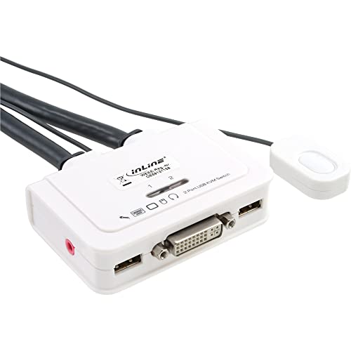 Inline 21710 Switch Kvn, 2 Porte, Usb Dvi, Audio, All-In-One, Nero