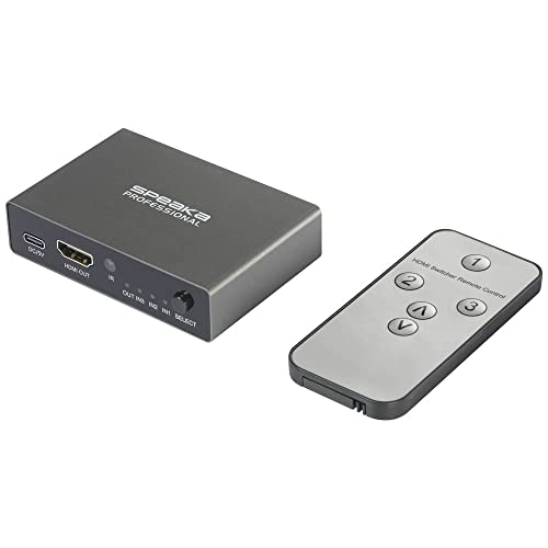 Speaka Professional Sp-Hds-210 3 Porte Switch Hdmi Predisposto Ultra Hd 7680 X 4320 Pixel