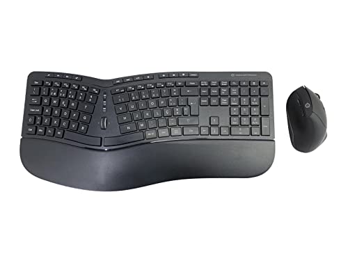 Conceptronic Orazio02Pt Ergo - Set Tastiera Ergonomica E Mouse Verticale, Layout Portoghese