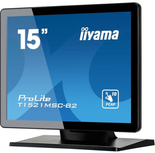 Iiyama Prolite T1521Msc-B2 Monitor Pc 38,1 Cm (15") 1024 X 768 Pixel Xga Led Touch Screen Da Tavolo Nero