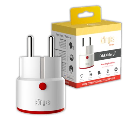Konyks Priska Max 3 Fr - Wifi + Bt, Funzioni Avanzate V3, 16A, Contatore Di Consumo, Compatibile Con Alexa E Google Home & Tuya -