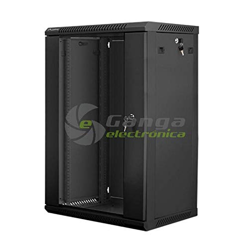 Lanberg Wall-Mounted Installation Rack Cabinet 19'' 18U 600X600Mm Black (Glass Door)