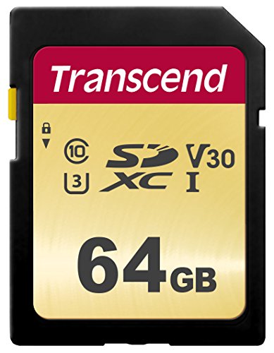 Transcend Ts64Gsdc500S Scheda Di Memoria Sdxc Da 64 Gb, Imballaggio Standard, 500S, Per Videocamere